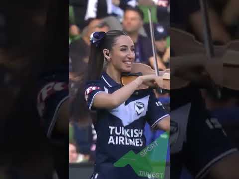 Violin Queen Plays the Football Anthem in the Heart of the Stadium 🎻⚽ #sportinvest #beautifulgirl
