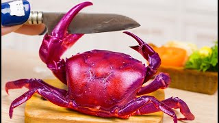 Mini Seafood Recipes🦀How To Make Miniature Spicy Crab Stir Fried Glass Noodles- Tiny Cooking