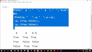 Introduction to Mathematica and Making Truth Tables