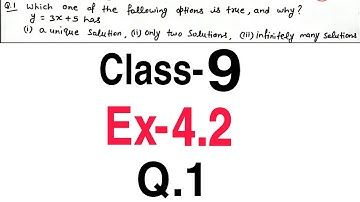 Ex - 4.2 (Q.1) Class - 9th | Maths Ch - 4 Linear Equations In Two Variables CBSE