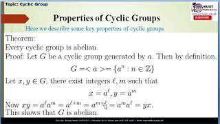 Cyclic Groups || MATH-211 || Lecture 10 || by Dr.Muhammad Abrar