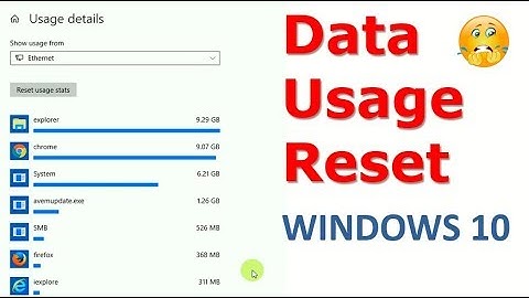 How to monitor and reset network data usage in windows 10