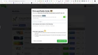 Setting up a Grid, selecting  PLCs and Public Grids - Grid Community Type