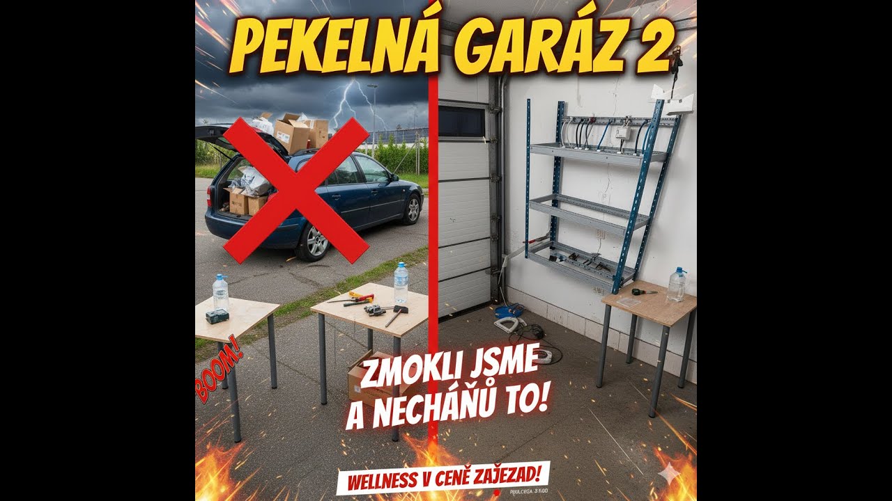 PEKELNÁ GARÁŽ: Jak jsme zmokli a proč stavím regál z jističové lišty?