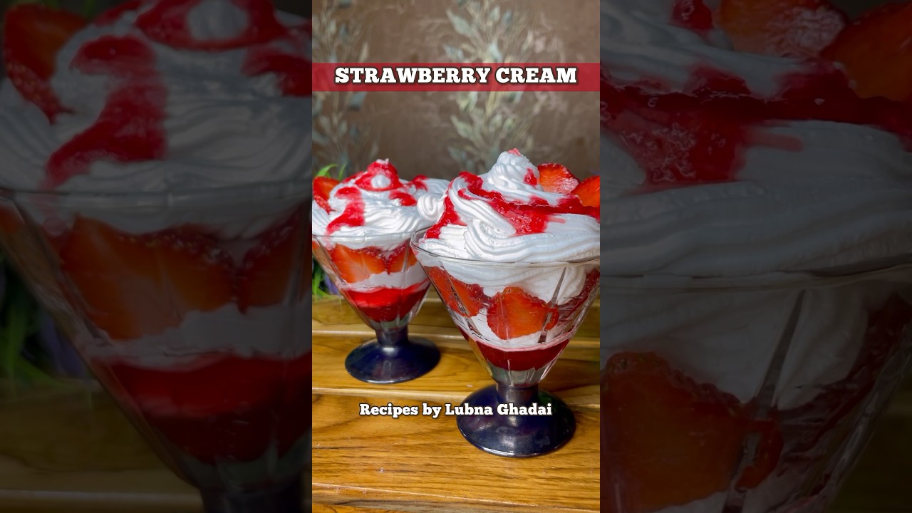 Mahabaleshwar style STRAWBERRY CREAM | How to make Strawberry cream at home 🍓