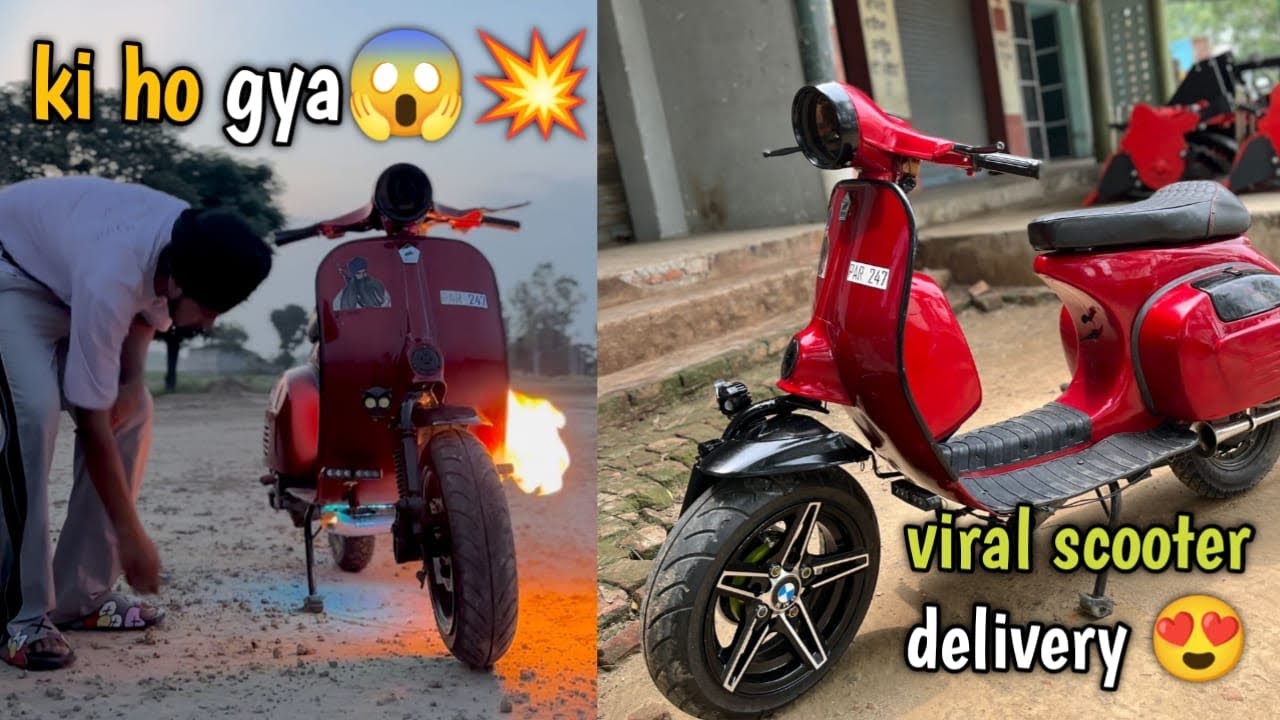 scooter catching fire🔥viral scooter delivery day😍 YouTube