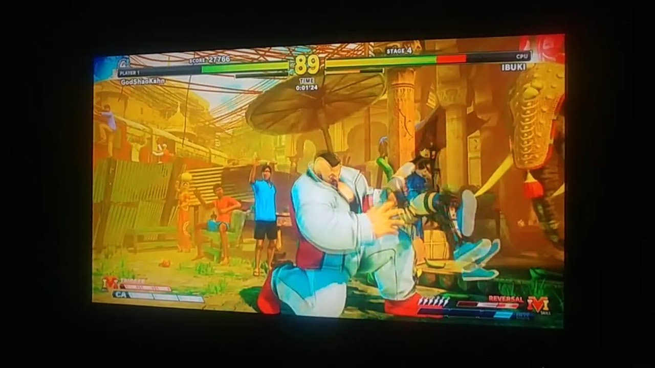 Streetfighter 5 Champion Edition Zangief Knee Drop Throw on Ibuki Ryona