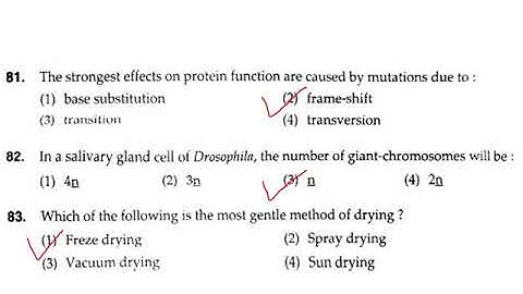 BHU M.Sc. Plant Biotechnology entrance (2018) MCQ