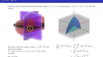 Finding the Volume of a Solid Using a Double Integral Example