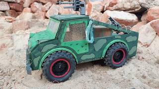 How to Make Cardboard Military Combat Truck | Cardboard Army Truck Toy