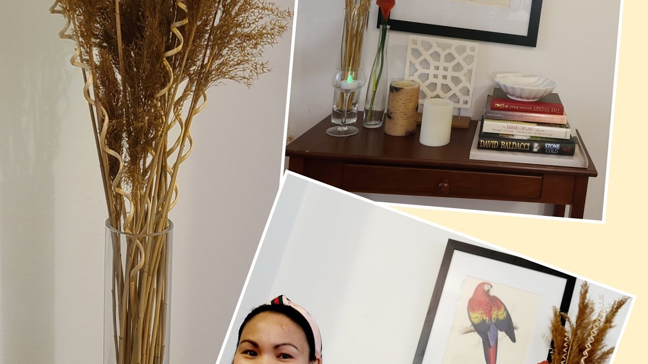 DIY /Bureau makeover using dried grass/ Zero $ cost/ be creative/ Be unique/ 