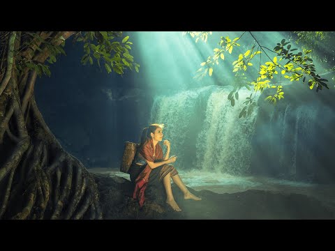 Piano relaxing music | Waterfall sounds | Nature sounds relaxing river sounds