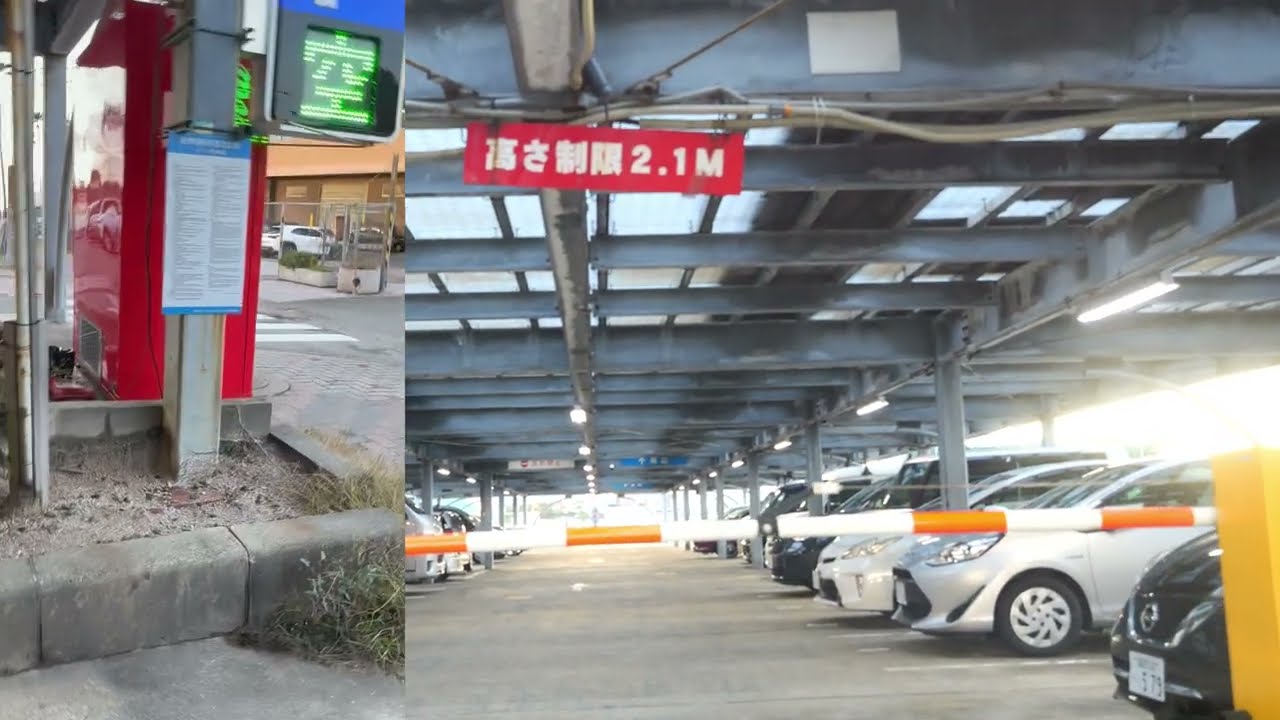 ベイサイト第1駐車場（立体）：那の津通り～ベイサイド通り～入口 【駐車券発行機】[ 福岡市 4K/60fps 車載動画 2024] 博多ポートタワー
