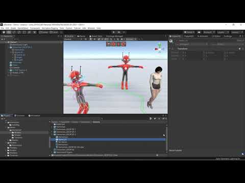 Puppet3D humanoid rigging test with animation