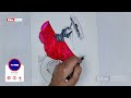 Bold Red Dress Fashion Sketch – Modern Haute Couture Design | SSM Fashion