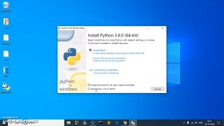 how to download & install python 3 8 on windows 10