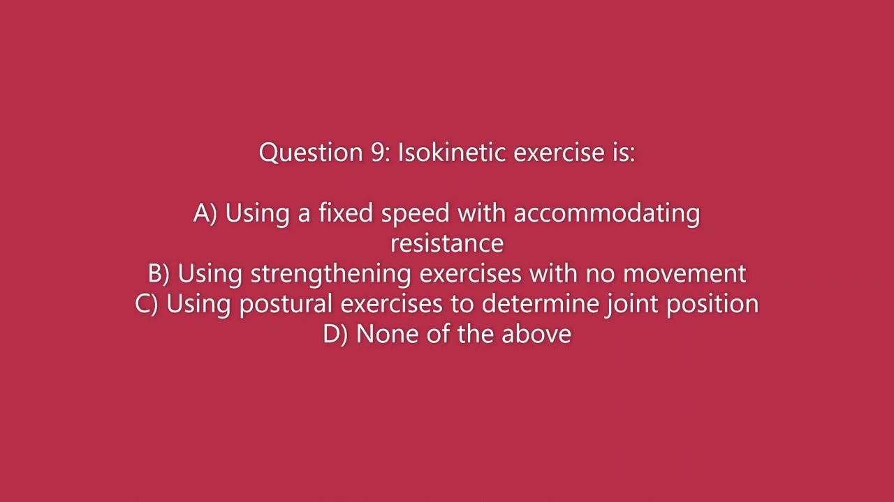 Athletic Training Practice Exam Therapeutic Exercise in
