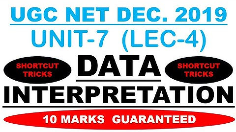 Data Interpretation Lec 4 unit 7 ugc net 2019