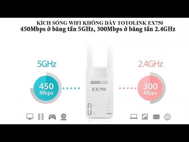 Hướng dẫn kích sóng Wifi không dây Totolink EX750 Băng tần kép, tốc độ 750Mbps