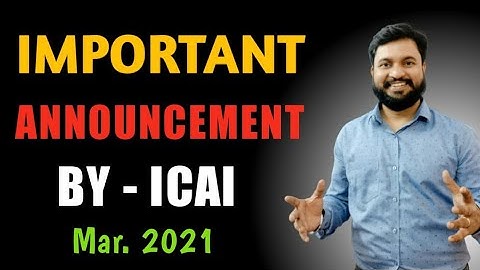 Important Announcement By ICAI l CTC Classes