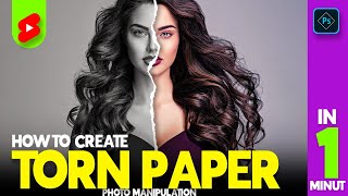 Easy Torn Paper Effect Photoshop 2023 l Photo Manipulation Photoshop Effect Torn Paper