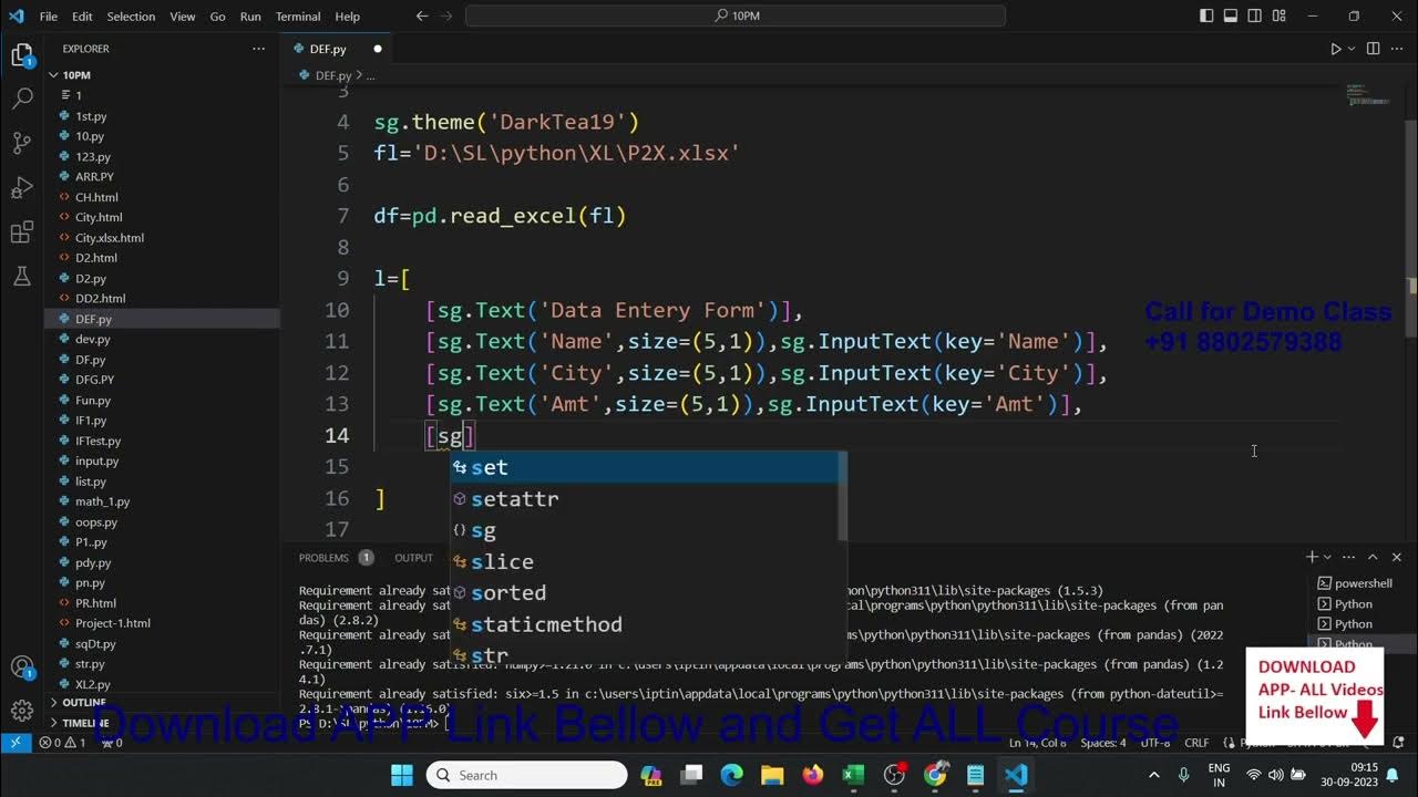 Data Entry Form - Python to Excel in Hindi - YouTube