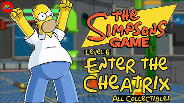 The Simpsons Game PS2: Level 6 - Enter the Cheatrix (All Collectibles)