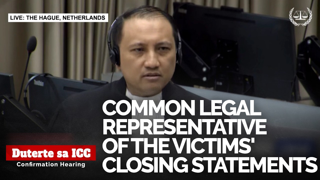 Common legal representative of the victims delivers closing statements | Duterte sa ICC