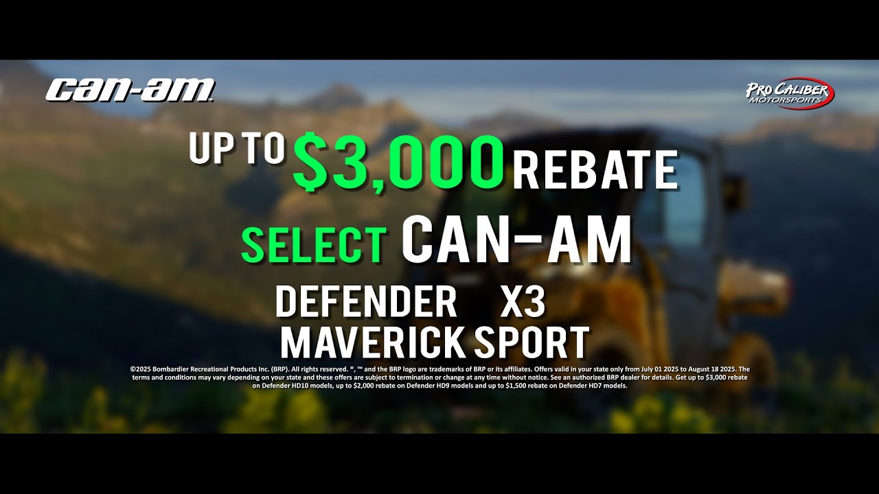 $3,000 Rebate on select Can-Am Side-by-Sides! | Pro Caliber Motorsports