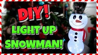 How To Make A Light Up Glass Snowman | Dollar Store DIY 📍 How To With Kristin