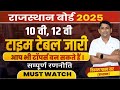 RBSE | Rajasthan Board Exam 10th,12th। 10 वी,12 वी बोर्ड का time table जारी