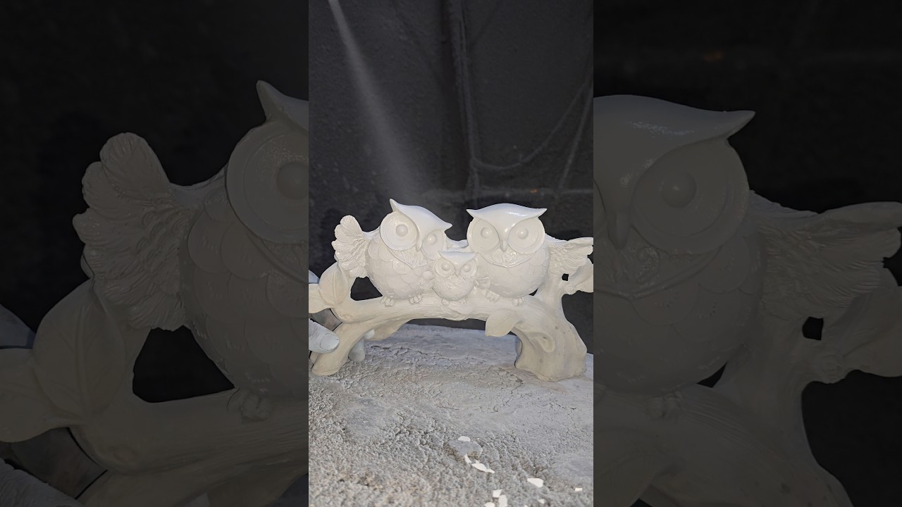 Airbrush Magic: Painting an Owl Sculpture Step by Step Art 