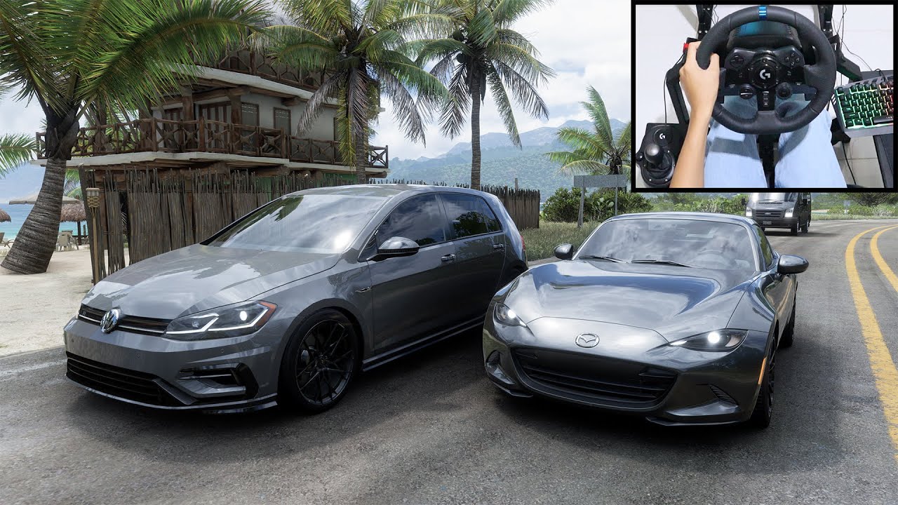Mazda MX-5 RF & Volkswagen Golf R - Forza Horizon 5 | Logitech g923 gameplay