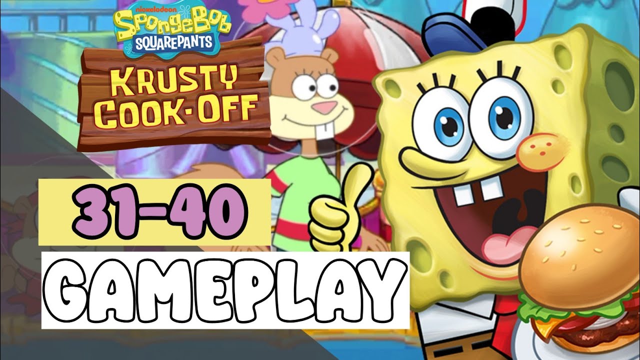 FINGER FOOD GLOVE WORLD Level 31-40 - SpongeBob: Krusty Cook-Off - Gameplay Walkthrough