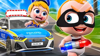 Police Girl Catch Thief 👮🏻‍♀️ | Baby Police Song 🚨 | NEW✨ Nursery Rhymes & Funny For Kids