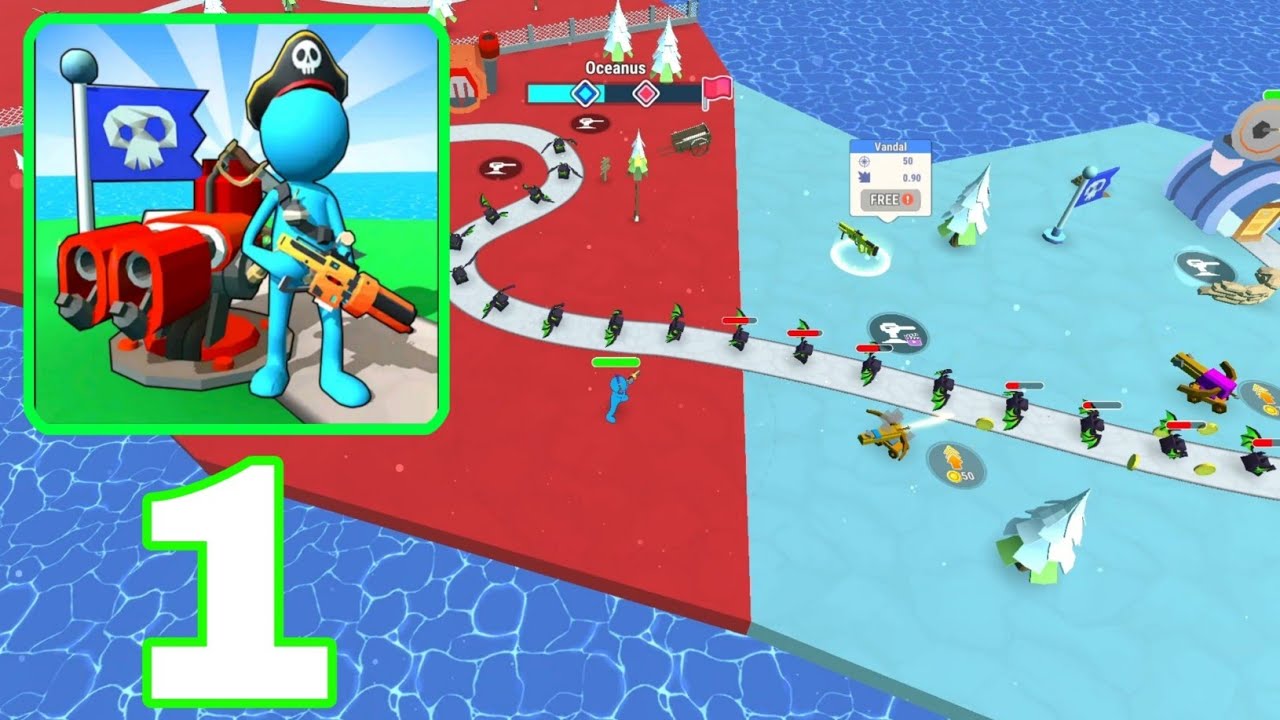 Nation Warfare: Tower Defense - Gameplay Walkthrough Part 1 - Towers Stop The War (Android, iOS,)