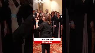 PM Modi Welcomed With 'Vande Mataram' Performance In Bratislava, Slovakia #pmmodi #slovakia