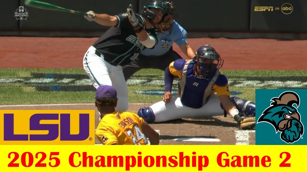 #13 Coastal Carolina vs #6 LSU Baseball Highlights, 2025 NCAA World Series Game 2