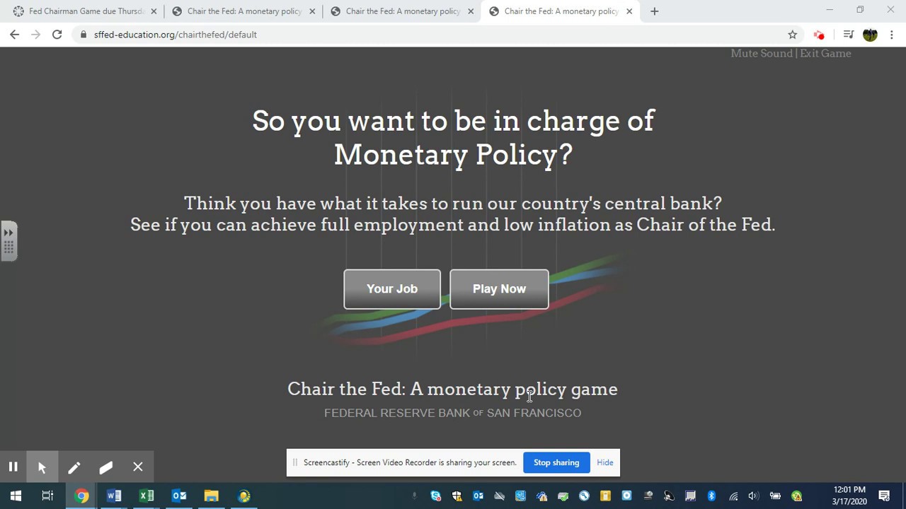 chair the fed a monetary policy game