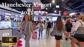 Walking Tour Of Manchester Airport 4K 60FPS / Manchester Airport Terminal 2  🛫 2023