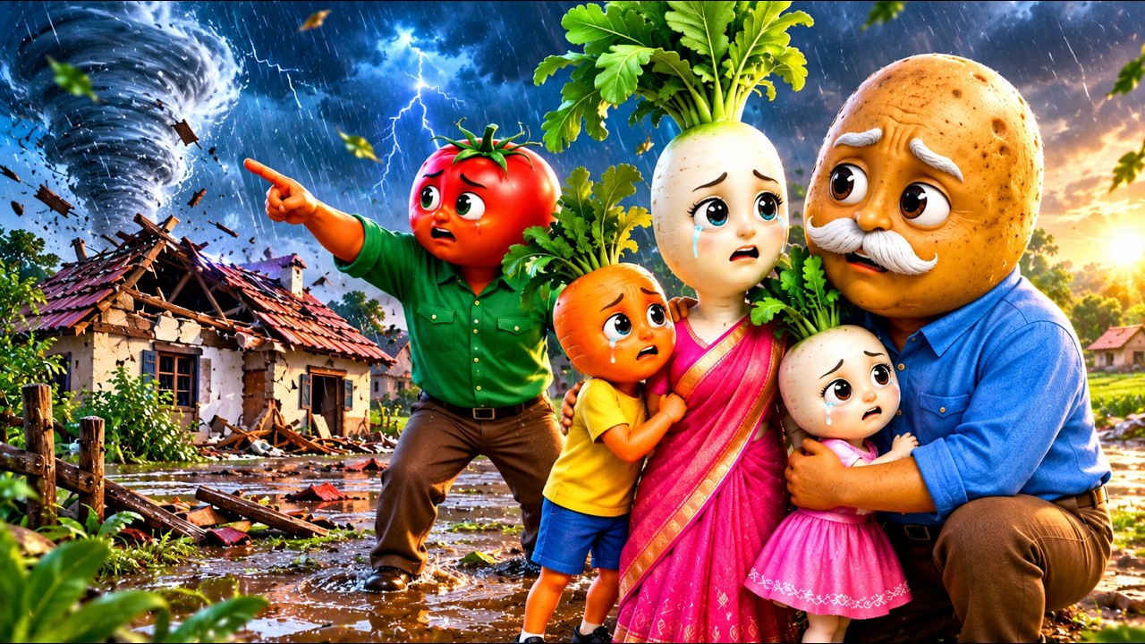 भयानक तूफान में उजड़ गया मूली का घर 😱 फिर आलू दादाजी ने किया कमाल ...