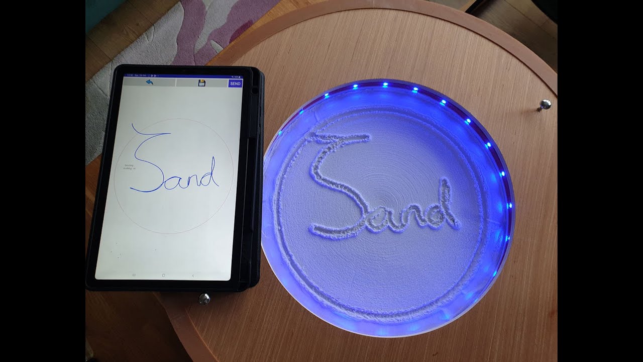 Sand table (CNC) drawing in sand the drawing from my android app via ...
