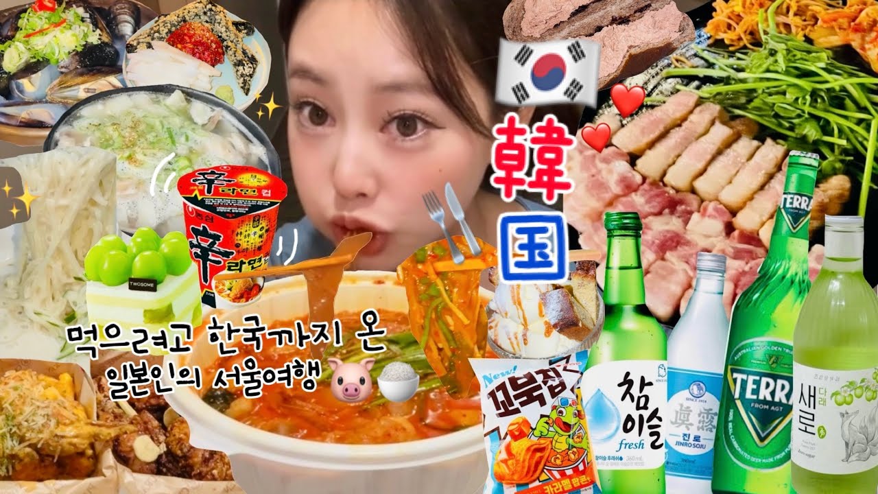【爆食vlog】深夜5時まで暴飲暴食の韓国😇⁉️🇰🇷また韓国留学行く事に決めました\( ˆoˆ )/⭐︎