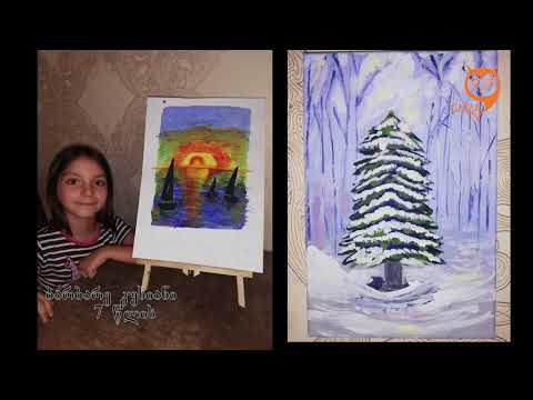 როგორ ხატავენ ბავშვები ანი გემაზაშვილთან ერთად/ნახატების კოლაჟი