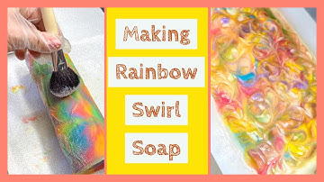 Making Rainbow Lollipop Swirl Soap for the December 2020 Soap Challenge Club