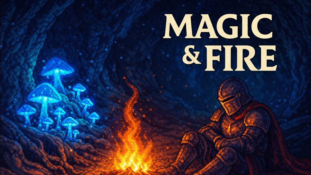 Mystic Cave Glow ✨🔥 | Knight Among Magical Mushrooms (Pixel Art Fantasy)