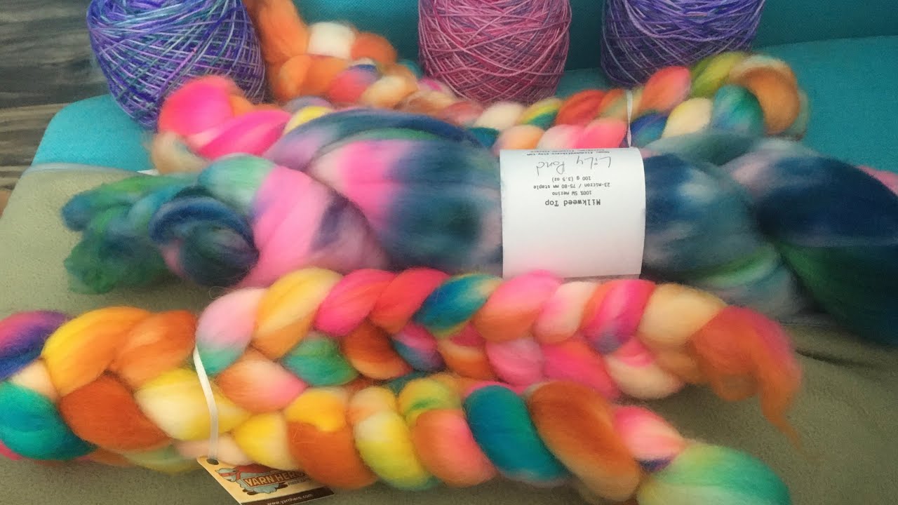 (ASMR) Unboxing Yarn and Hand Dyed Wool. Relaxing sounds [Fiber ASMRt]