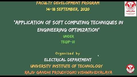 Faculty Development Program on Application of Soft Computing Techniques in Engineering Optimization