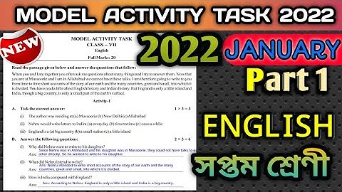Class 7 Model Activity Task 2022 English / January New activity task class 7 English / Gk with kiron