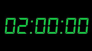2-Hour Digital Clock Countdown — Neon Green Timer